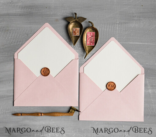 HOCHZEITS EINLADUNGEN Samtene Umschläge Rosa handgemachte Umschläge mit Innenfutter für Einladungen, handgemachte Bastelumschläge für Hochzeitseinladungen.