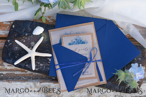 HOCHZEITS EINLADUNGEN Pass zur Liebe / Strandhochzeits-Einladungen Strandhochzeitseinladungen Marine Hochzeitseinladungen Zielhochzeit Karten mit Pergament und Perlen