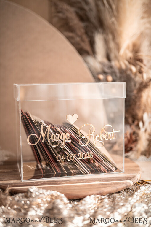 KARTONBOXEN  
 Acrylkartenbox Elegante Herz klare Hochzeitswunschbrunnen Acryl-Geschenkkartenbox, personalisierte Hochzeitskartenbox, Acryl-Kartenbox, Hochzeitskartenbox mit Deckel, Hochzeitsgeldbox, Hochzeitskartenbox, Hochzeitskartenhalter.
