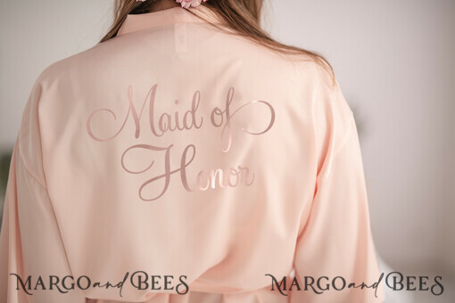 Brautjungfer/Trauzeuge Box HOCHZEITSROBE  
 Satin Hochzeitsrobe mit goldfarbener Schrift. Geschenk für die Trauzeugin; Wirst du mein Brautjungfer Geschenk?