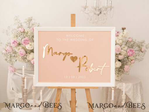 TISCHPLÄNE UND WILLKOMMENSCHILDER FÜR HOCHZEITEN Plexi Gold / Samt Blush und Gold Moderne Acryl Hochzeitswillkommensschild, 3D Elegante Hochzeitswillkommensschilder - Hochzeitsempfang Dekor, Hochzeits Tischplan im weißen Rahmen, Hochzeitsdekoration mit goldenen Buchstaben - Empfangsbeschilderung - Individuelles Zeremonieschild BpPXSet