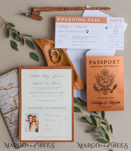 HOCHZEITS EINLADUNGEN Pass zur Liebe / Strandhochzeits-Einladungen Terrakotta Reisepass Hochzeits Einladung, Rustikale Hochzeitskarten Boarding Pass, Reisepass Hochzeits Einladungen im Ausland, Zielort Hochzeits Einladungen, Reise-Karten Hochzeitsstationär 11/pass/z