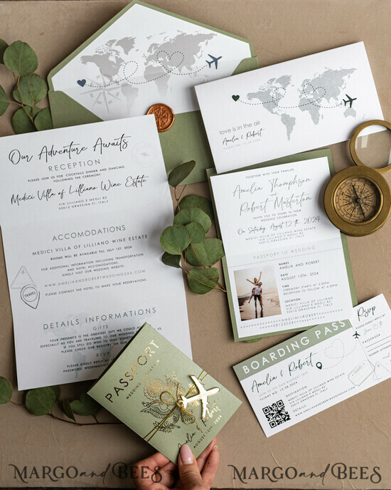 HOCHZEITS EINLADUNGEN Pass zur Liebe / Strandhochzeits-Einladungen Sage Green Passagier-Hochzeitskarte, Hochzeitskarten Boarding Pass, Toskana Passagier-Hochzeitseinladungen im Ausland, Destination Hochzeits Einladungen, Reisekarten Hochzeitsstationär. 01/passM/z