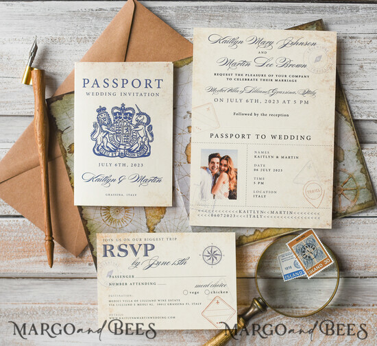HOCHZEITS EINLADUNGEN Pass zur Liebe / Strandhochzeits-Einladungen Luxus Pass Hochzeitseinladung, rustikale Bordkarte, Pass Hochzeitseinladungen im Ausland, Destination Hochzeitseinladungen, Reisekarten Hochzeitsstationery 06/pass/z