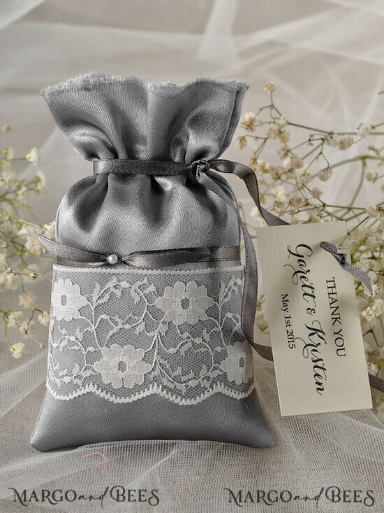 HOCHZEITSGESCHENKE Geschenktüten aus Satin und Spitze Hochzeitsgeschenkideen, Vintage Satinbeutel 01/st/bg