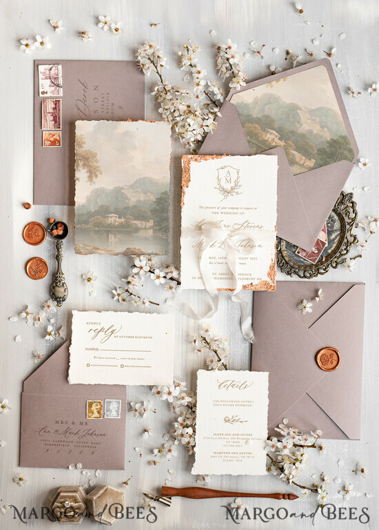 HOCHZEITS EINLADUNGEN Elegante Einladungen Klassische Karten Atemberaubende Hochzeitseinladungen, Luxus Gold Hochzeitseinladung Set, Elegante Hochzeitseinladung Suite, Luxuriöse Hochzeitskarte, Goldene gewellte Kanten Papier Hochzeitseinladungen. 05/splWSgold/z