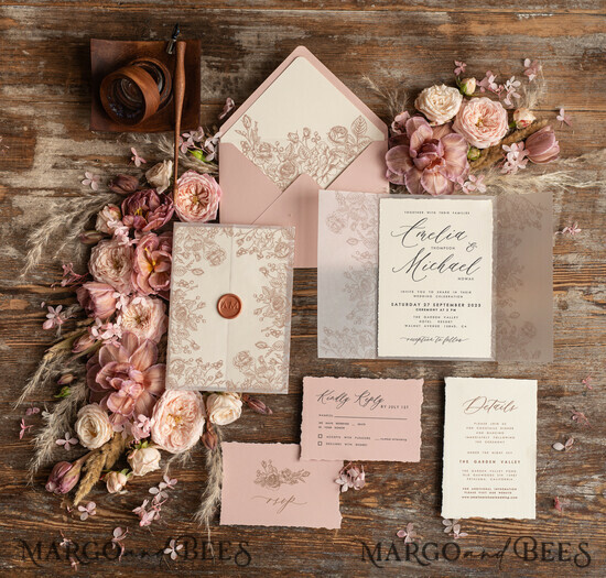 HOCHZEITS EINLADUNGEN Elegante Einladungen Klassische Karten Schicke Hochzeitseinladungen, Einfache Hochzeitseinladungen • Elegantes Hochzeitseinladungsset • Handgemachte Hochzeitseinladungen 02/rosekalLak/z