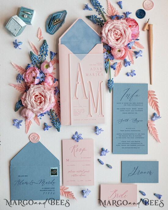 HOCHZEITS EINLADUNGEN Elegante Einladungen Klassische Karten Acryl Gefrorene Hochzeitseinladungen, Hochzeitseinladung Set online, staubblaue Samt Hochzeitseinladungen, Romantisches Hochzeitseinladung Set, Laser Geschnittene Gefrorene Acryl Hochzeitseinladung Set. 01/velakryl/z