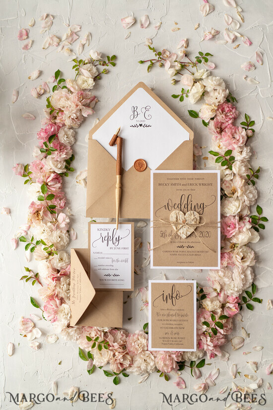 HOCHZEITS EINLADUNGEN Elegante Einladungen Klassische Karten Vintage Holzhochzeitskarten, elegante Birkenherz-Hochzeitskarten, maßgeschneiderte Eco-Papier-Hochzeitskarten, erschwingliche und handgefertigte Hochzeitsstationery. 100/CG/z