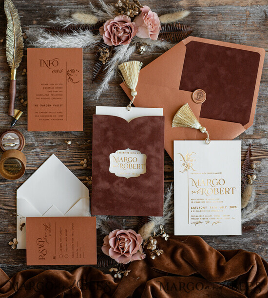 HOCHZEITS EINLADUNGEN Gold / Roségold / Silber / Glitzer  05/goldvelvet/z