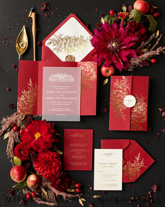 HOCHZEITS EINLADUNGEN Gold / Roségold / Silber / Glitzer Luxus Hochzeitskarten, Elegantes indisches Hochzeitsladen-Set • Gold-Burgunder Hochzeitsladen-Set • Luxus kastanienbraune Hochzeitskarten 02/pxmg/z