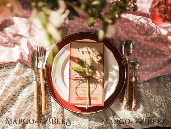 MENÜ & PROGRAMME  
 rustikal Landhochzeitsmenü, Scheunenhochzeit Abendessen Menü, Öko-romantische personalisierte Karten, Kraft Hochzeitsmenü, Einfaches rustikales Hochzeitsmenü, Elegante Hochzeitsmenü-Karten 01/rstF/m