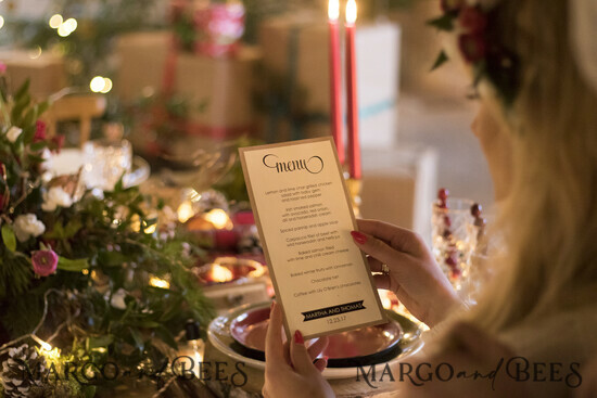 MENÜ & PROGRAMME  
 rustikal Rustikales Hochzeitsmenü mit Jute, Hochzeitsdinner-Menü im Scheunenstil, ökologisch romantische personalisierte Karten mit Holzherz, Kraft-Hochzeitsmenü, einfaches rustikales Hochzeitsmenü 01/rux/m