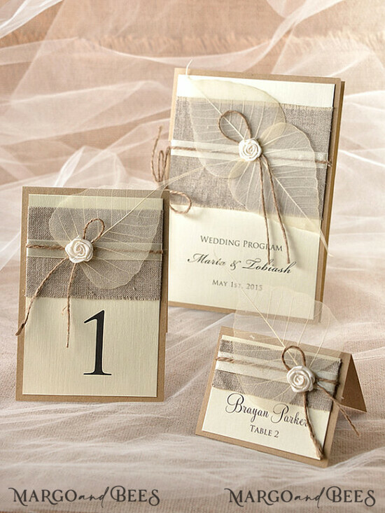 MENÜ & PROGRAMME  
 rustikal Rustikales Hochzeitsprogramm mit Jute, Scheunenhochzeitsprogramm, ökologische romantische personalisierte Karten mit Blumen, einfaches rustikales Hochzeitsprogramm, elegantes Heft Ecru Hochzeitskarten 21/rus3/wp