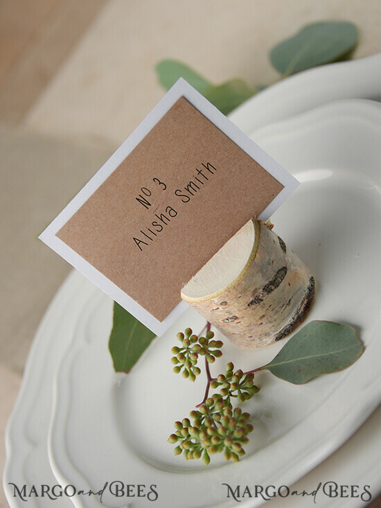 PLATZKARTEN / TISCHKARTEN  
 rustikal und Spitze Romantische Eco Braune Hochzeitsplatzkarten, Weiße Namensplatzkarten, Weiße und Eco Rustikale Hochzeitsstationery, Elegante Rustikale Hochzeitsplatzkarten, Bearbeitbare Formulierungen 5/rud/w