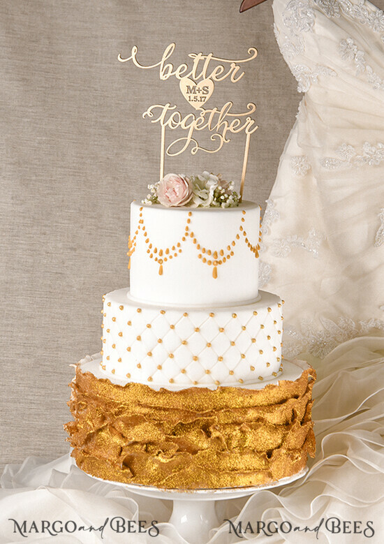 TORTENDEKORATION  
 Gold
 Hochzeitstortenfigur, elegante Tortenfigur 10/gold/CT