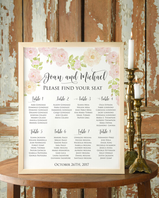 TISCHPLÄNE UND WILLKOMMENSCHILDER FÜR HOCHZEITEN Aquarell  10/Boho/PL