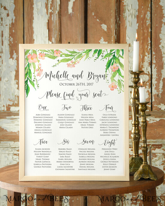 TISCHPLÄNE UND WILLKOMMENSCHILDER FÜR HOCHZEITEN Aquarell  3/Boho/PL
