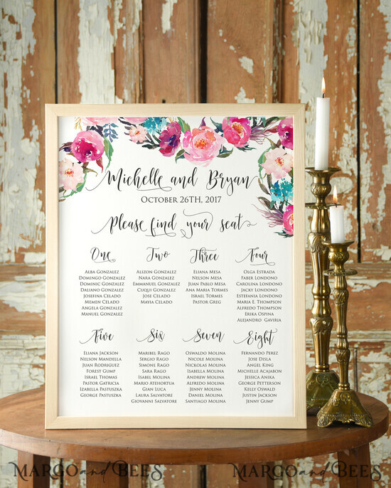 TISCHPLÄNE UND WILLKOMMENSCHILDER FÜR HOCHZEITEN Aquarell  4/Boho/PL