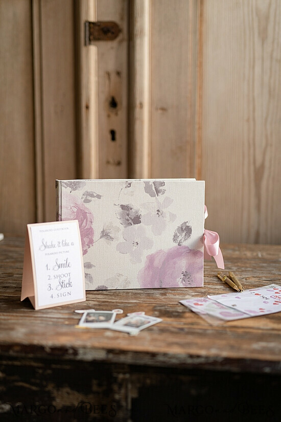 HOCHZEITS-GÄSTEBÜCHER Instax Sofortbildbuch Luxuriöses Hochzeits-Gästebuch, Blush Blumen Sofortfoto Buch • Boho Elegantes Instax Hochzeitsfoto-Gästebuch 03/fabricP/kwg
