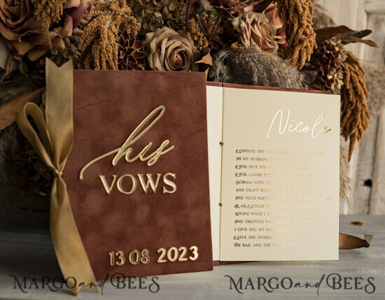HOCHZEITSVERSPRECHEN  
 Acrylklar Gold Terracotta Hochzeitsgelübde Bücher für Braut und Bräutigam, Burnt Orange Hochzeitsgelübde Bücher Set aus zwei, Samt Rost personalisierte Gelübdehefte, Goldener Spiegel Gelübde Bücher für ihn und sie, Acryl Kupfer Gold maßgeschneiderte Hochzeitsgelübde Etuis, Brautparty Geschenk 024/velGPx/Vwov