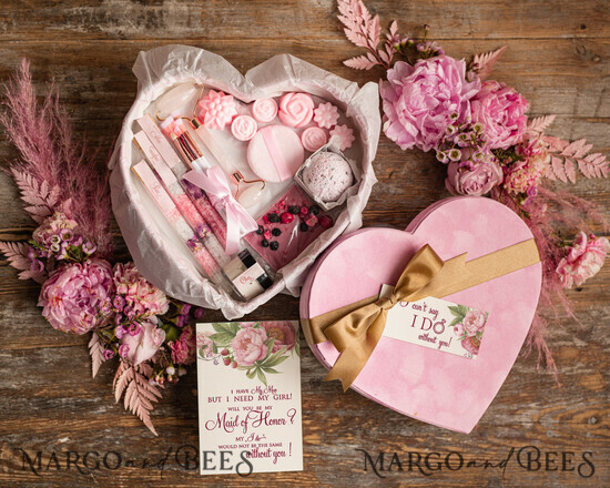 Brautjungfer/Trauzeuge Box WIRST DU MEINE BRAUTJUNGEFRIENDE SEIN? Brautjungfer Vorschlag Herzförmige Box, Spa Trauzeugin handgemachte Geschenkbox, spezielle Geschenkbox 08/KOSheart/bridesmaid