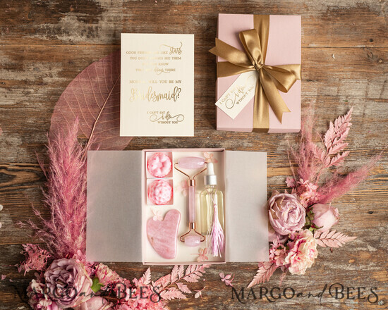 Brautjungfer/Trauzeuge Box WIRST DU MEINE BRAUTJUNGEFRIENDE SEIN? Kleine Brautjungfern-Proposal-Box mit Gua Sha Stein, Wirst du meine Brautjungfer sein Geschenk, Wirst du mein Trauzeuge Proposal Geschenk-Set 5/boxM/bridesmaid