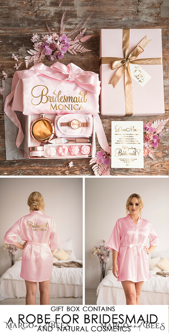 Brautjungfer/Trauzeuge Box WIRST DU MEINE BRAUTJUNGEFRIENDE SEIN? Brautjungfern-Proposal Luxusbox, personalisierte Proposal Brautjungfernrobe, Uhr und Hip Flask Set 01/boxSR/bridesmaid