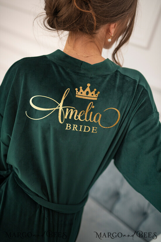 FRISCH VERHEIRATETES PAAR GESCHENKE Brautgeschenke Grünes Hochzeitsgewand mit goldfarbener Schriftzug 07/VELszl/bride
