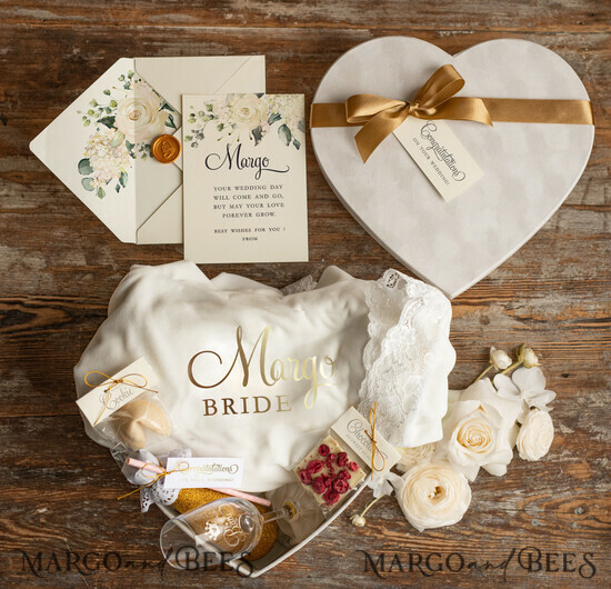 FRISCH VERHEIRATETES PAAR GESCHENKE Brautgeschenke Luxuriöse elegante Samt-Hochzeitsgeschenkbox, Hochzeitsrobe Geschenk für Braut und Bräutigam, Geschenke für frisch Verheiratete 3/heartbox/bride