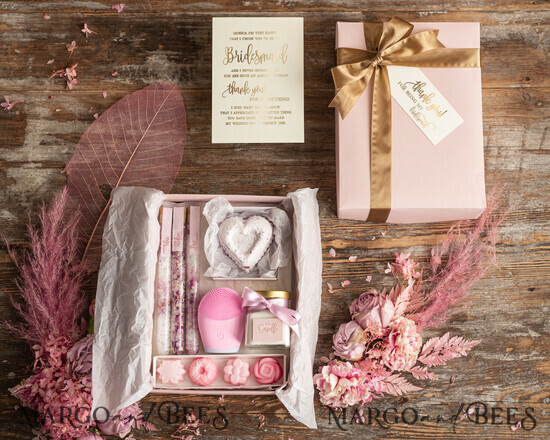 Brautjungfer/Trauzeuge Box DANKESCHÖN AN DIE JUNGFRAU Brautjungfer Dankeschön-Box, Organische Spa-Box, Brautjungfer Geschenk Spa-Set, Trauzeugin Geschenkbox-Set 3/tboxSR/bridesmaid