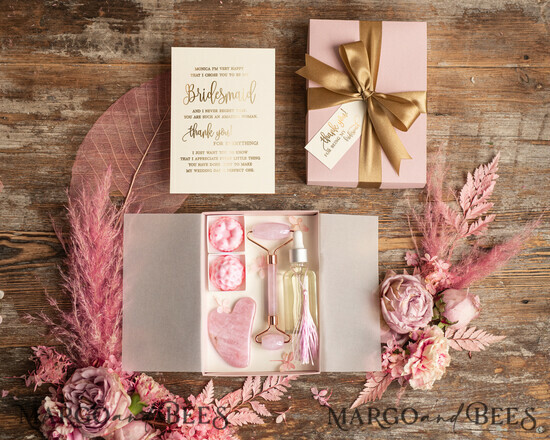 Brautjungfer/Trauzeuge Box DANKESCHÖN AN DIE JUNGFRAU Mini Brautjungfern Dankeschön Box, Organische Spa Box, Brautjungfern Geschenk Spa Set, Trauzeugin Geschenk Box Set 5/tboxM/bridesmaid