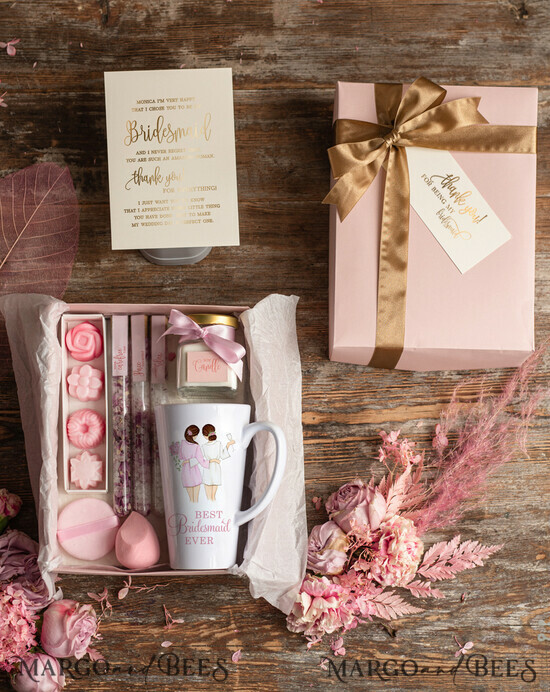 Brautjungfer/Trauzeuge Box DANKESCHÖN AN DIE JUNGFRAU Brautjungfer Dankeschön Box, Organische Spa Box, Caffee Latte Becher, Brautjungfer Geschenk Spa Set, Trauzeugin Geschenk Box Set 4/tboxSR/bridesmaid