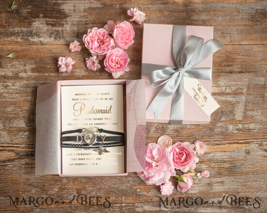 Brautjungfer/Trauzeuge Box Brautjungfer DANKE oder VORSCHLAG KLEINE BOX Brautjungfern-Vorschlag Dankeschön-Box, Boho elegante Uhr, goldene Brautjungfern-Geschenkbox 13/BoxM/bridesmaid