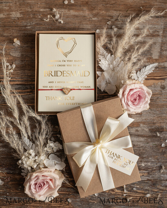 Brautjungfer/Trauzeuge Box Brautjungfer DANKE oder VORSCHLAG KLEINE BOX Brautjungfer Dankeschön GESCHENKBOX, handgefertigtes Armband, Geschenk für die Brautjungfer 09/BoxM/bridesmaid