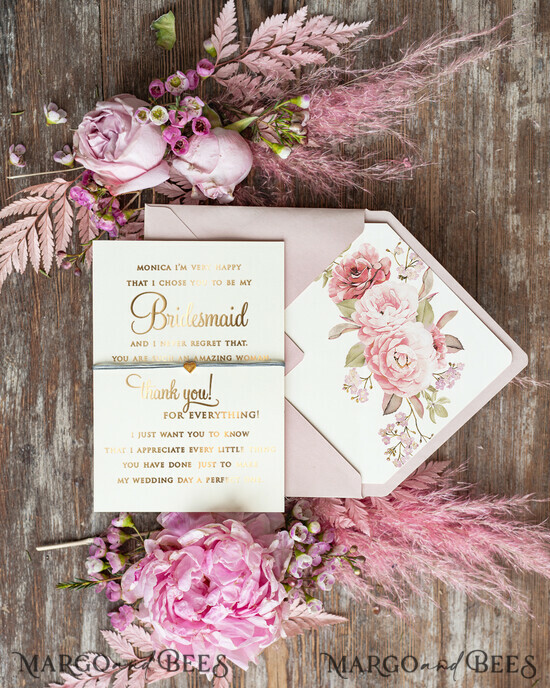 Brautjungfer/Trauzeuge Box Brautjungfer DANKE oder VORSCHLAG KLEINE BOX Brautjungfer Dankeskarte, Geschenk für die Brautjungfer Karte 08/BoxM/bridesmaid