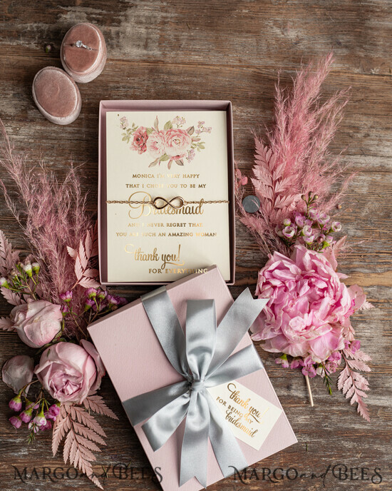 Brautjungfer/Trauzeuge Box Brautjungfer DANKE oder VORSCHLAG KLEINE BOX Brautjungfern Dankeschön Geschenkbox, Brautjungfern Dankeschön Präsente, Armband 04/boxM/bridesmaid