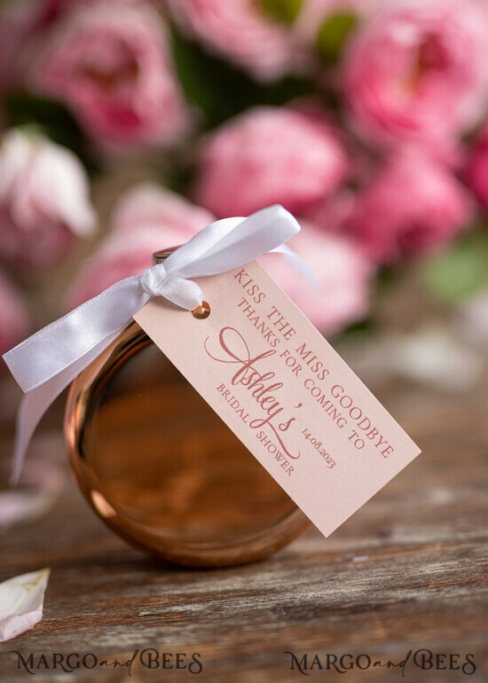 Brautjungfer/Trauzeuge Box Junggesellinnenabschieds-Geschenke Lippenbalsame Ideen für Geschenke, personalisierte Geschenke zur Brautparty, Roségold Hip Flask 7/giftTAG/bridalshower