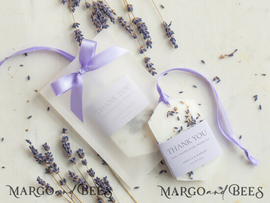 HOCHZEITSGESCHENKE Hochzeits-Sojawachstablette Dankeschön Geschenktüten Soja Duftwachstafeln mit Lavendel, Boho Hochzeits-Lufterfrischer, Duftende Dankeschön-Dekoration, Baby Shower Geschenktüte, rustikale Hochzeitsgeschenkideen. 11/lav/soy