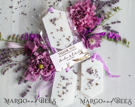 HOCHZEITSGESCHENKE Hochzeits-Sojawachstablette Dankeschön Geschenkgutschein Sojaduft Wachs Tablet Geschenke mit Lavendel, Boho Hochzeitsraumspray, Duftende Dankeschön Dekoration, Babyparty Geschenkgutschein, Rustikale Hochzeitsgeschenkideen 01/lavG/soy