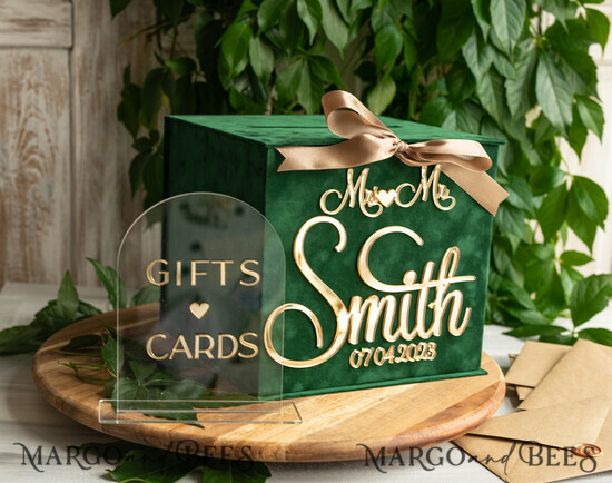 KARTONBOXEN  
 Samtkartenboxen Hochzeitskartenbox für Gartenhochzeiten, Geschenkkartenbox & Schild-Set, Samtgrüne Hochzeitswunschbox für Geldgeschenke, personalisierte Hochzeitskartenbox, luxuriöse Kartenbox mit Grünpflanzen, Hochzeitskartenbox mit Deckel, smaragdgrüne Hochzeitsgeldbox, Hochzeitskartenbox für Gartenhochzeiten. 05/velGreSS/kopr