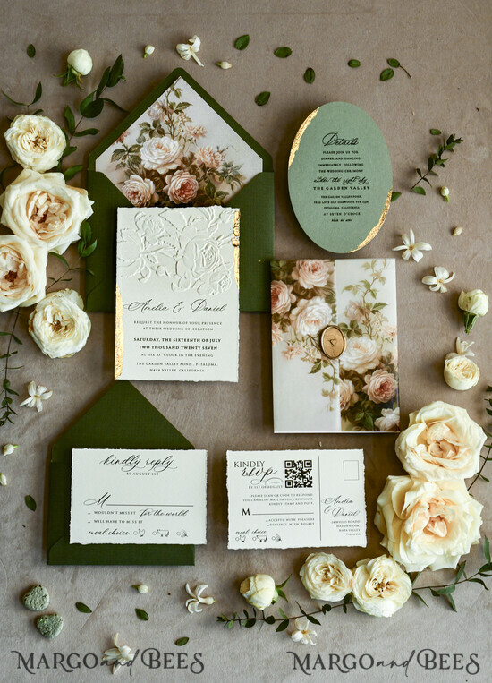 HOCHZEITS EINLADUNGEN geprägte Einladungen Fein Kunst Prägung Blinde Elfenbein Gold Hochzeitseinladung, Goldene Prägung Rosen Florale Hochzeitseinladung, Boho Ecru Prägung Einladungset, Baumwollpapier Hochzeitseinladungset, Ziselierte Kanten Einladungen, Zerfledderte Kanten Hochzeitseinladungen gold. 01/emB/z