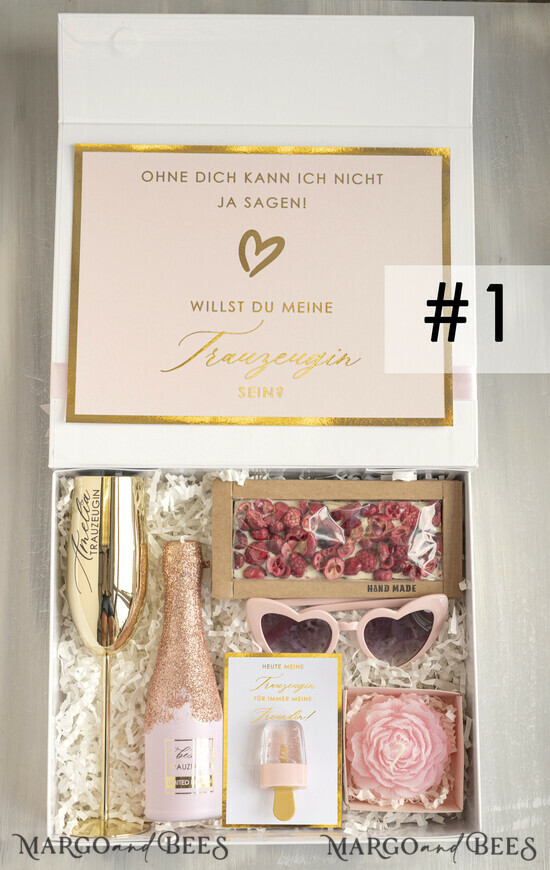 Brautjungfer/Trauzeuge Box Trauzeugin Geschenk Fragen Box XXL Trauzeugin Geschenkbbox, Brautjungfer Trauzeuge, Möchtest Du meine Trauzeugin sein Box, Geschenkschachtel, Trauzeuge fragen 01/SwKielPnk/Debox