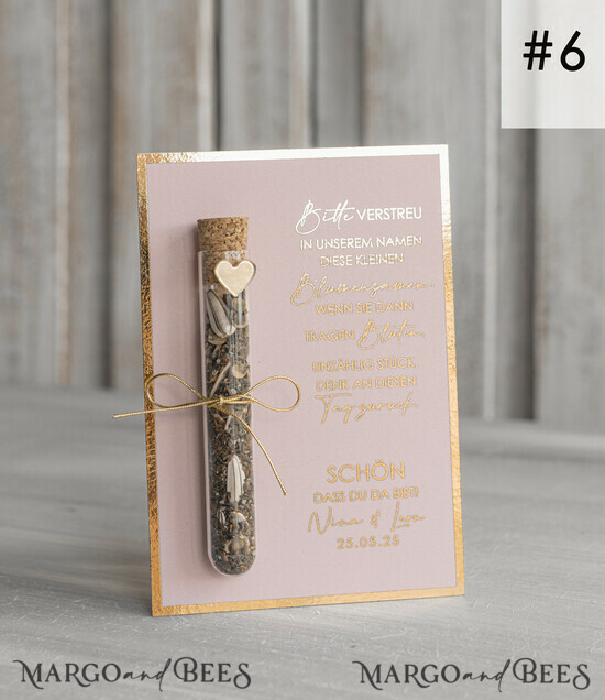HOCHZEITSGESCHENKE Gastgeschenke Hochzeit Personalisierte Gastgeschenke Hochzeit mit Blumensamen Reagenzglas, personalisiertes Gastgeschenk Hochzeit Samen handgemachtes Gastgeschenk Hochzeit Brautpaar 06/golP/NasFl