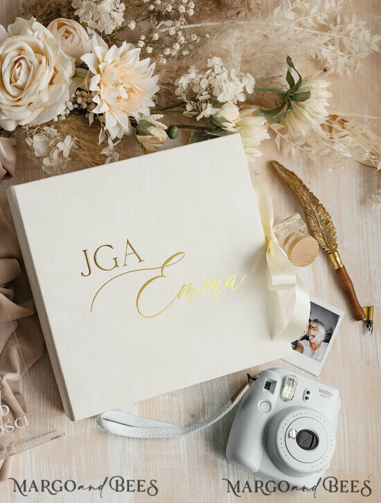 Hochzeitsfeier Einladungen JGA geschenk braut JGA Kartenbox aus Samt – personalisiert mit goldener Prägung, inkl. Gästekarten für die Braut 03/brautAnkiet/geschenkBraut