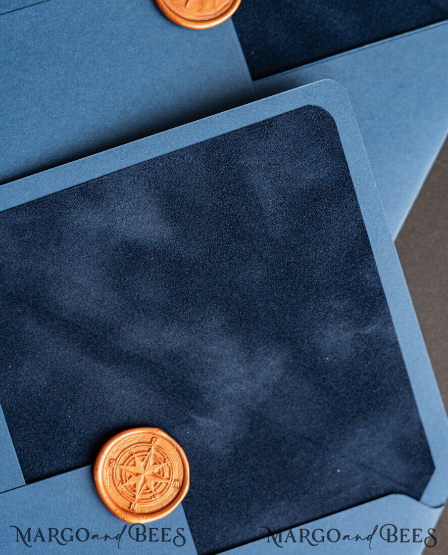 HOCHZEITS EINLADUNGEN Samtene Umschläge Marineblaue Umschläge für Einladungen mit Samteinlagen, handgefertigte A7-Umschläge mit Samteinlage für Hochzeitskarten.