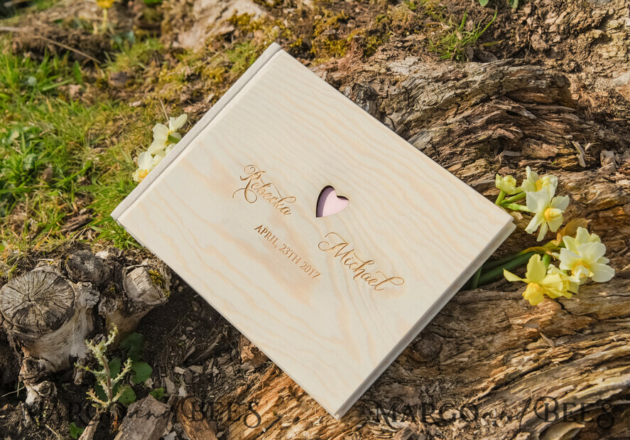 HOCHZEITS-GÄSTEBÜCHER Holzrustikale Gästebücher Graviertes rustikales Instax Hochzeitsfoto Gästebuch Holz Boho Instax Hochzeitsbuch
