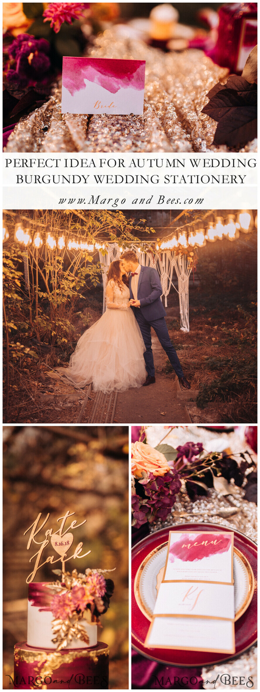PLATZKARTEN / TISCHKARTEN  
 Boho Eleganz Bold Linie Burgunder Hochzeit Platzkarten, zarte rosa Aquarellgrafik, modernes Design Hochzeit Namensschilder, einzigartige Wein Hochzeit Papeterie, editierbare Text Escortkarten