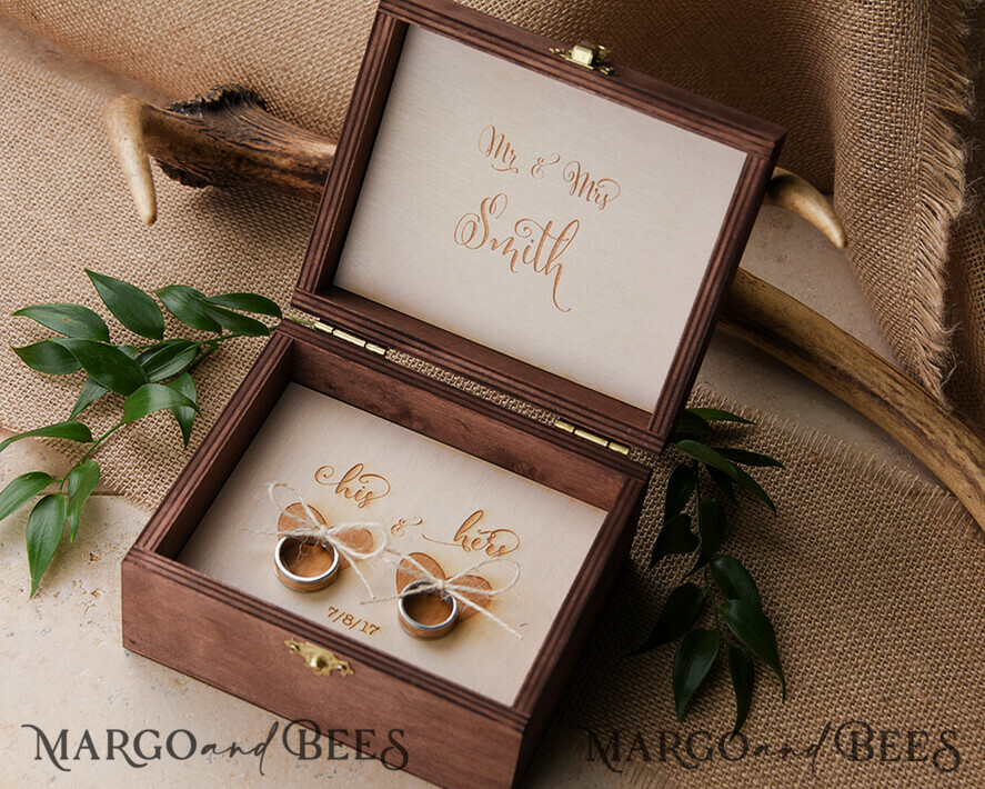 RINGTRÄGERBOXEN & KISSEN Epoxidharz Trauringe Box Personalisierte Ringbox für Hochzeitsringe, Holzringbox für Hochzeiten • rustikale Ringbox für Hochzeitsringe • echte Blumen in Harz Luxus-Ringbox