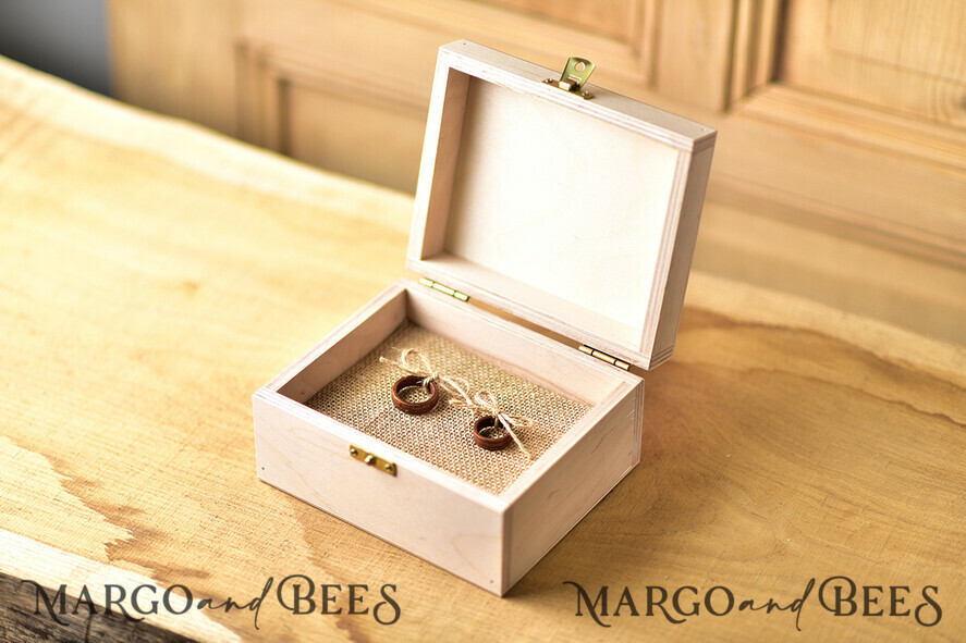 RINGTRÄGERBOXEN & KISSEN Epoxidharz Trauringe Box Maßgeschneiderte Trauringbox für die Zeremonie, rustikale Glamour-Trauringbox • handgefertigte Ringträgerbox • luxuriöse Samt-Ringbox